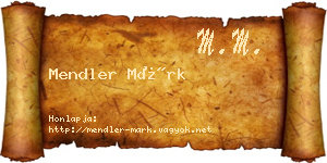 Mendler Márk névjegykártya